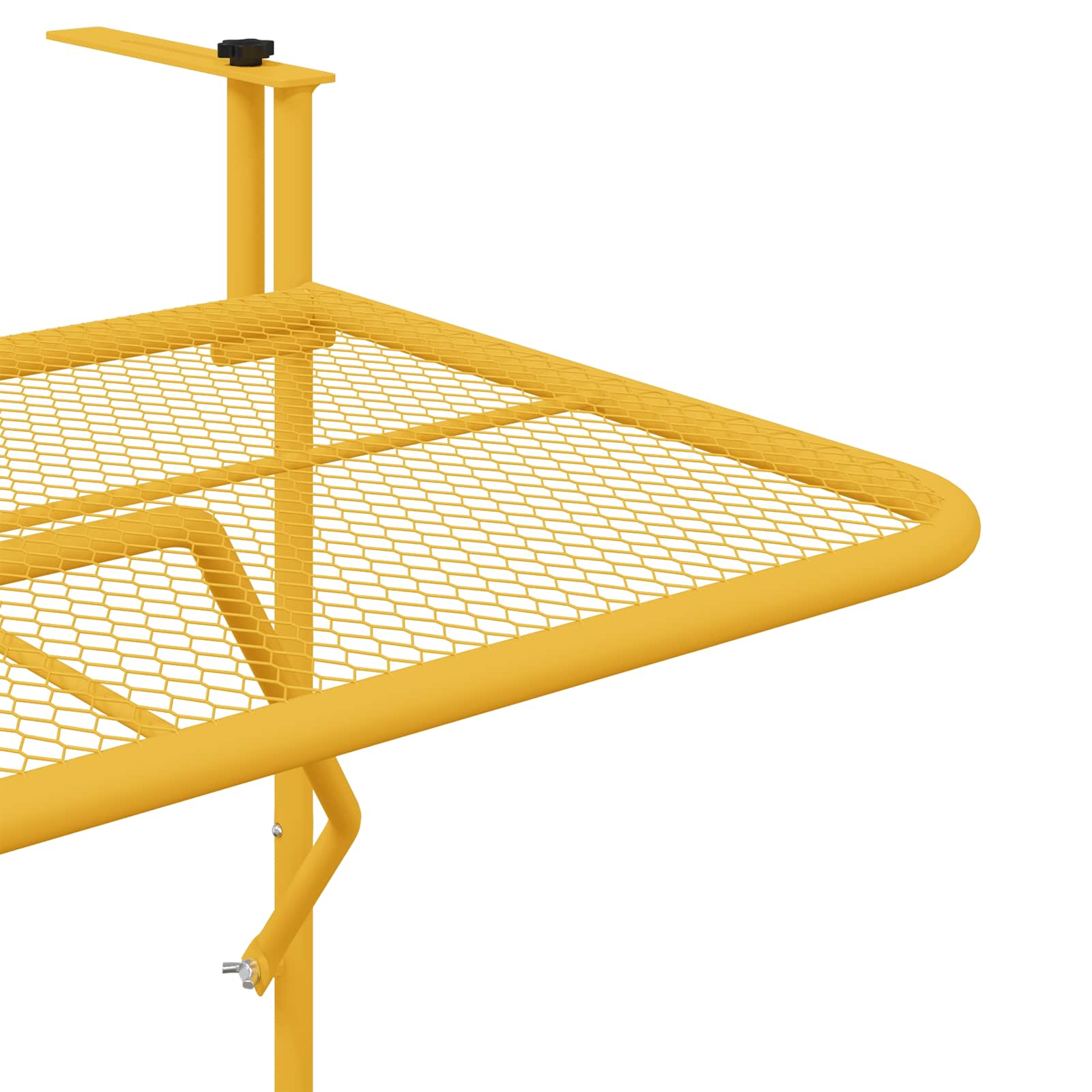 vidaXL Stół Wiszący na Balkon Musztardowy 60 x 39 x 65 cm Stal
