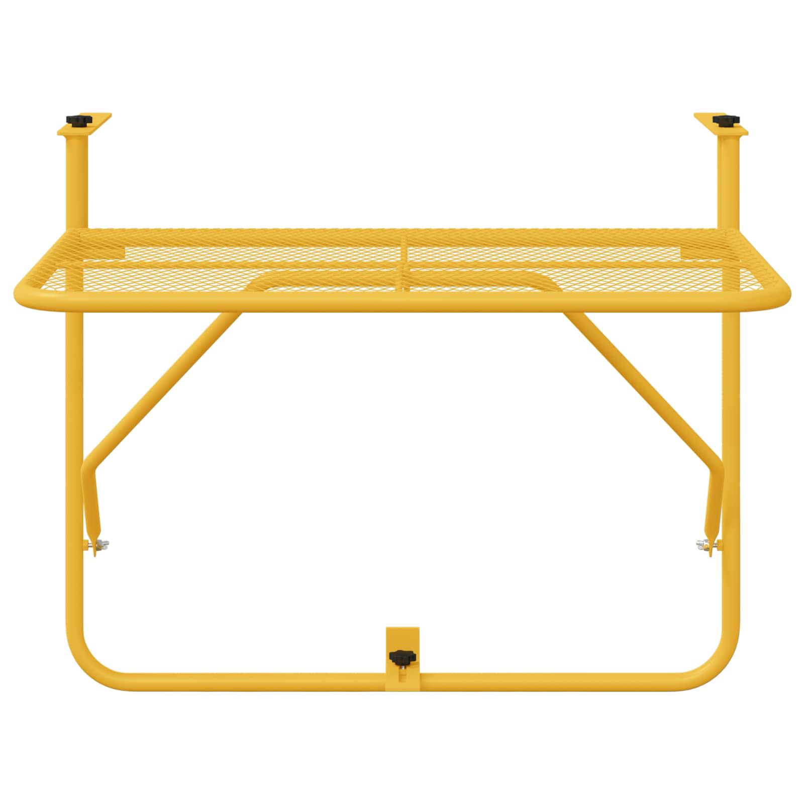 vidaXL Stół Wiszący na Balkon Musztardowy 60 x 39 x 65 cm Stal