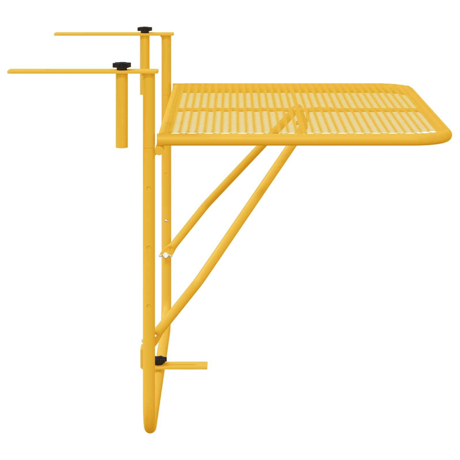 vidaXL Stół Wiszący na Balkon Musztardowy 60 x 39 x 65 cm Stal