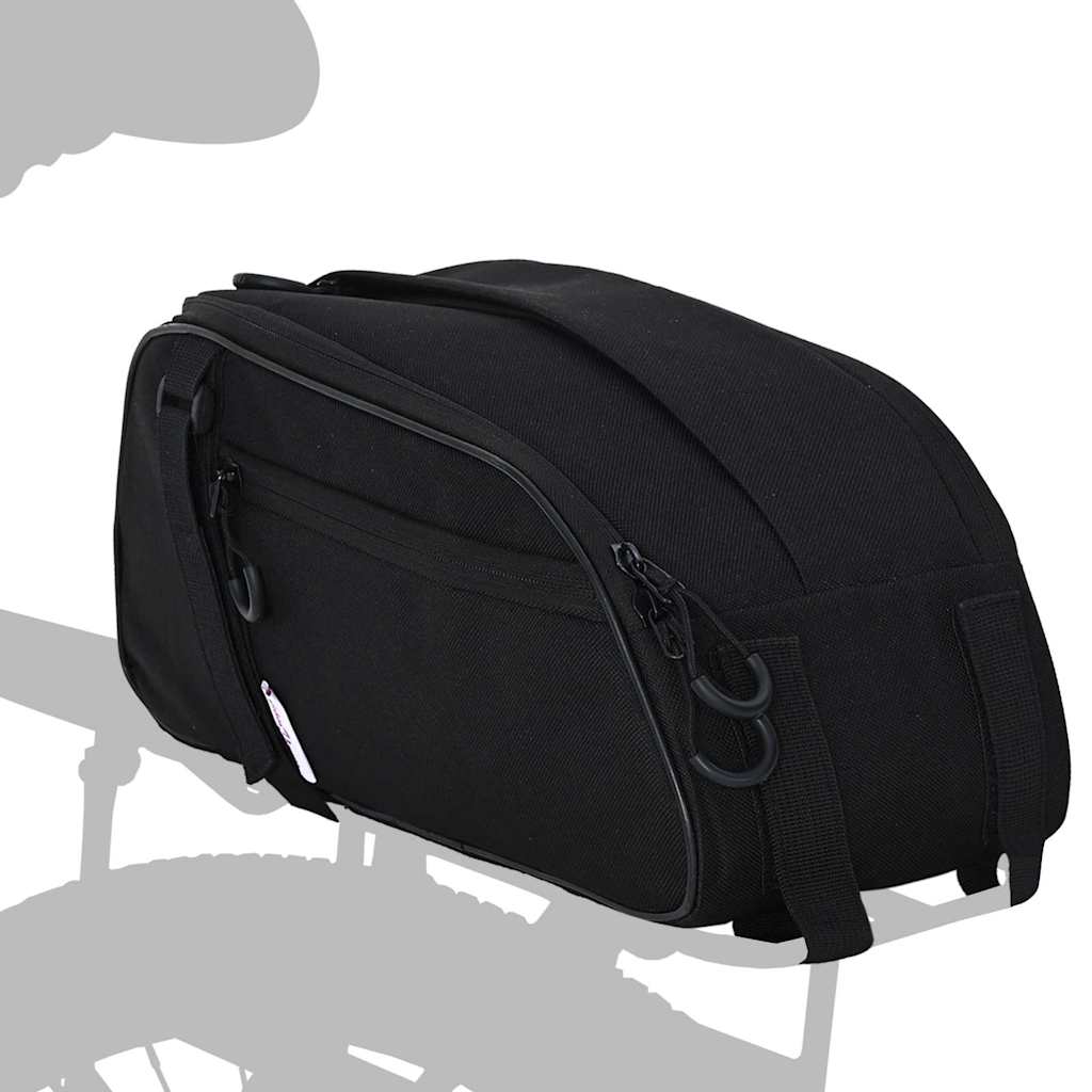 vidaXL Torba rowerowa Czarny 38 x 16 x 16 cm Poliester