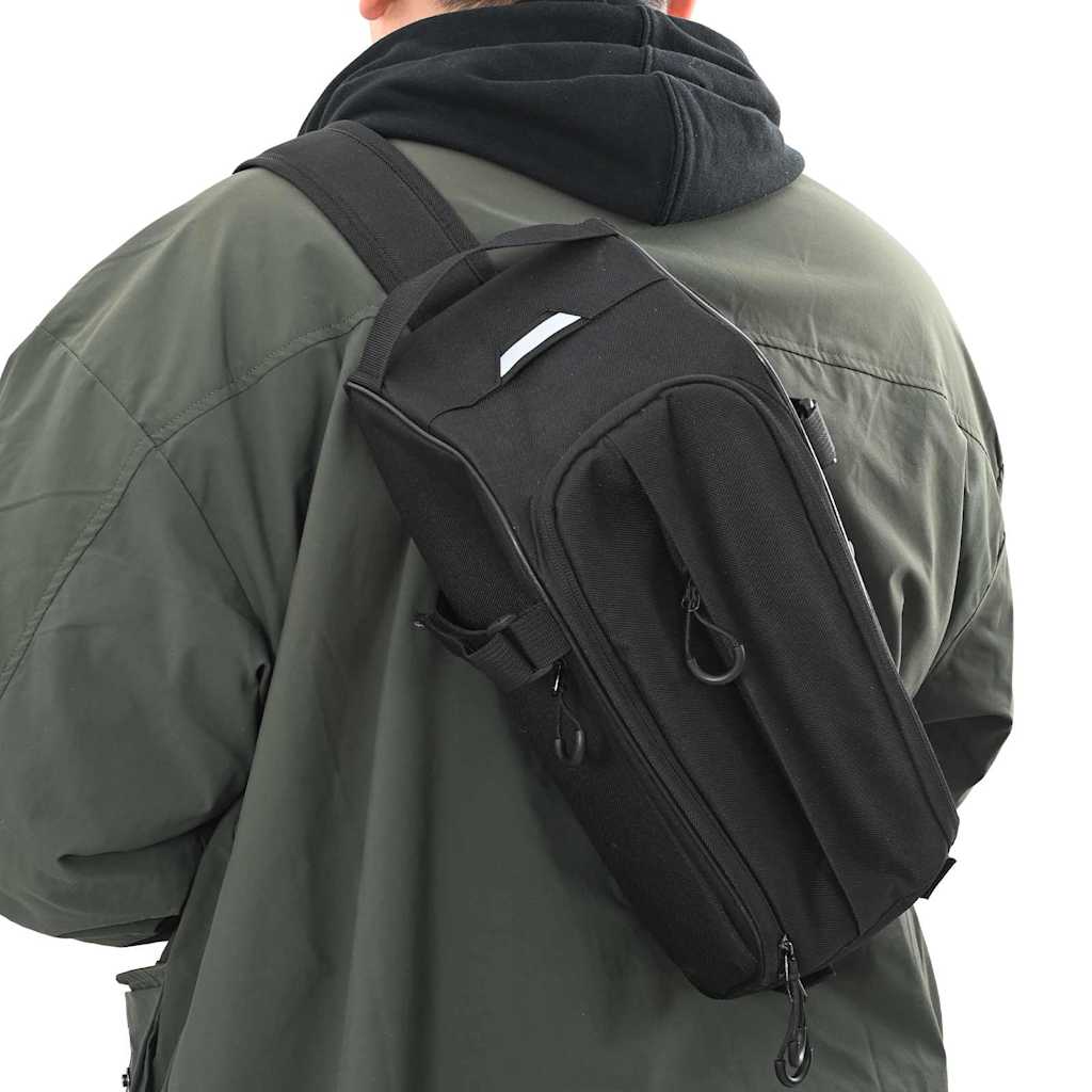 vidaXL Torba rowerowa Czarny 38 x 16 x 16 cm Poliester