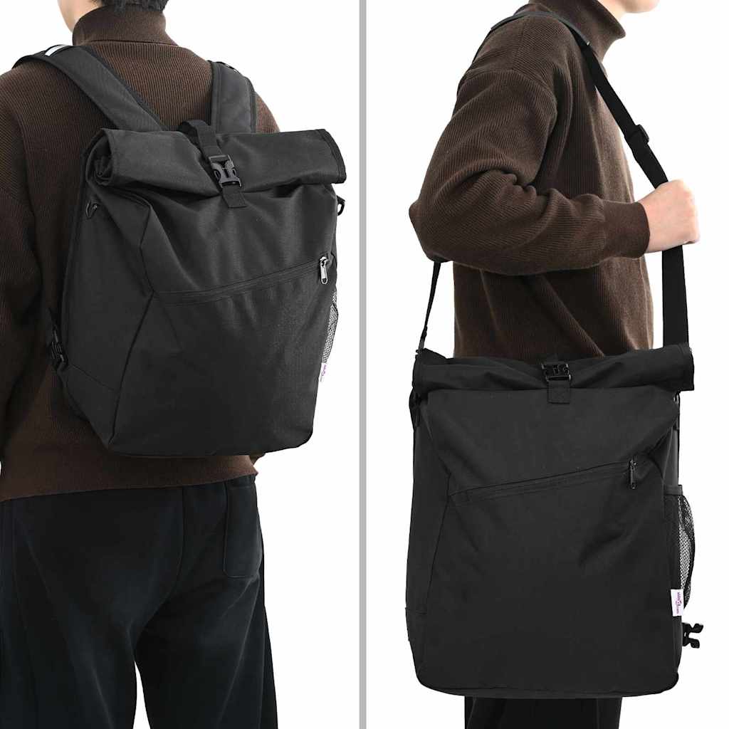 vidaXL Torba rowerowa Czarny 33 x 16 x 60 cm Poliester