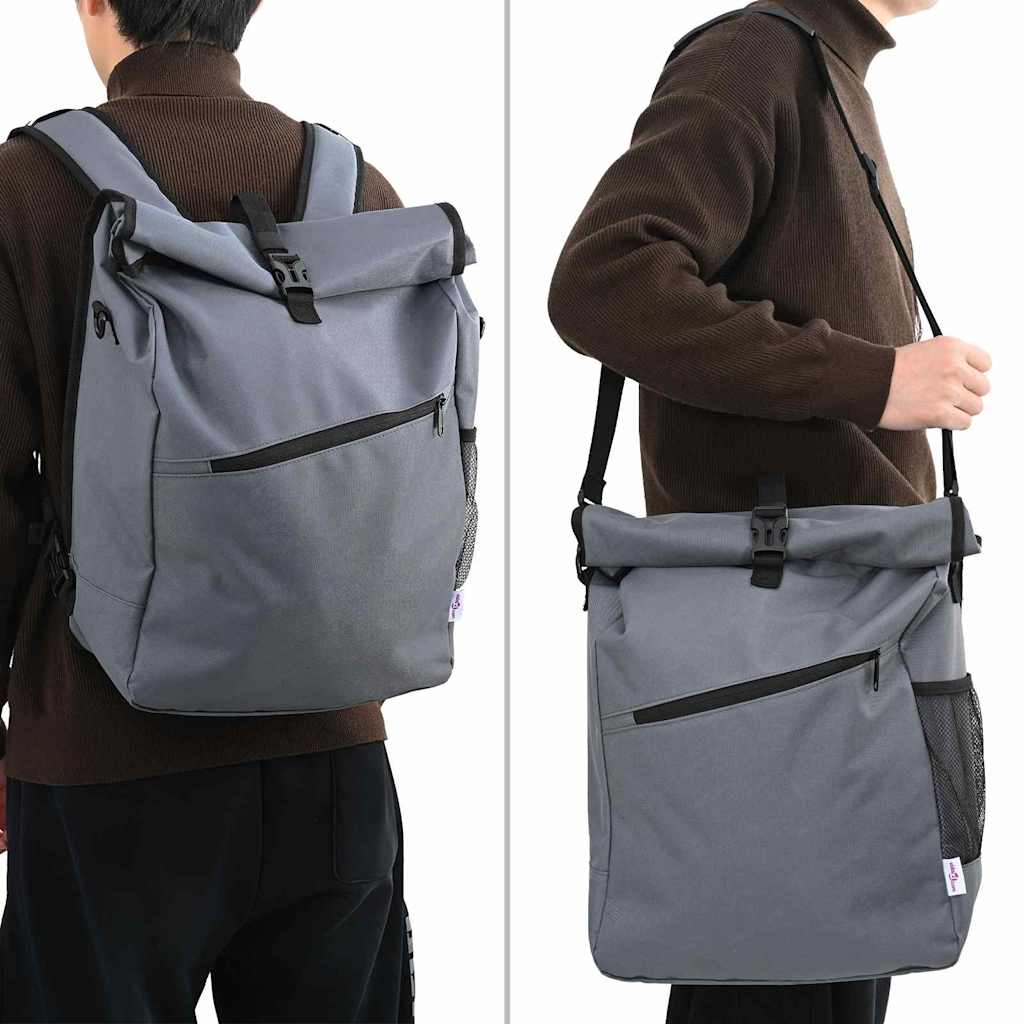 vidaXL Torba rowerowa Szary 33 x 16 x 60 cm Poliester