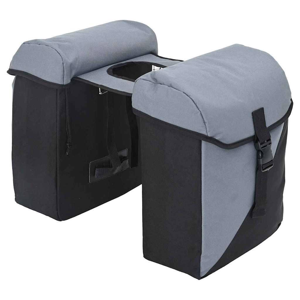 vidaXL Torba rowerowa Szary i czarny 31.5 x 15.5 x 40 cm Poliester