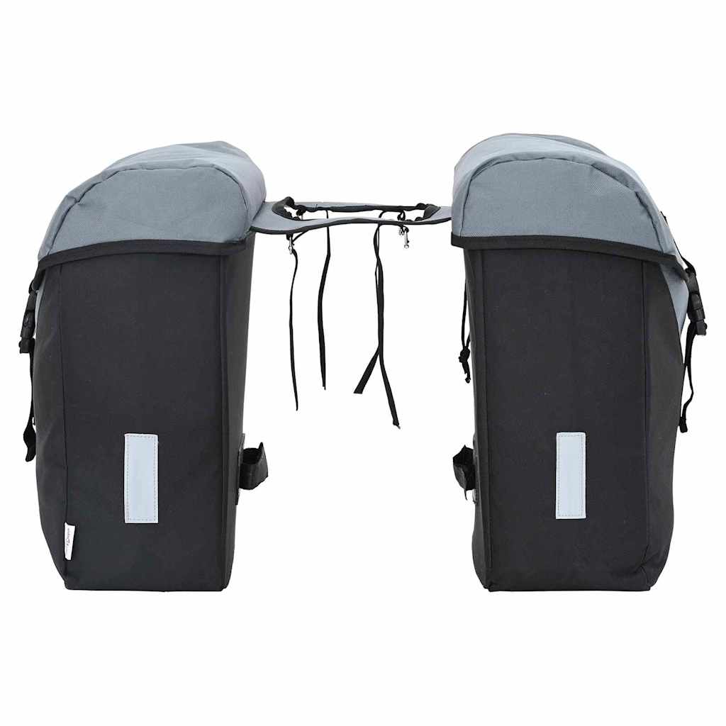vidaXL Torba rowerowa Szary i czarny 31.5 x 15.5 x 40 cm Poliester
