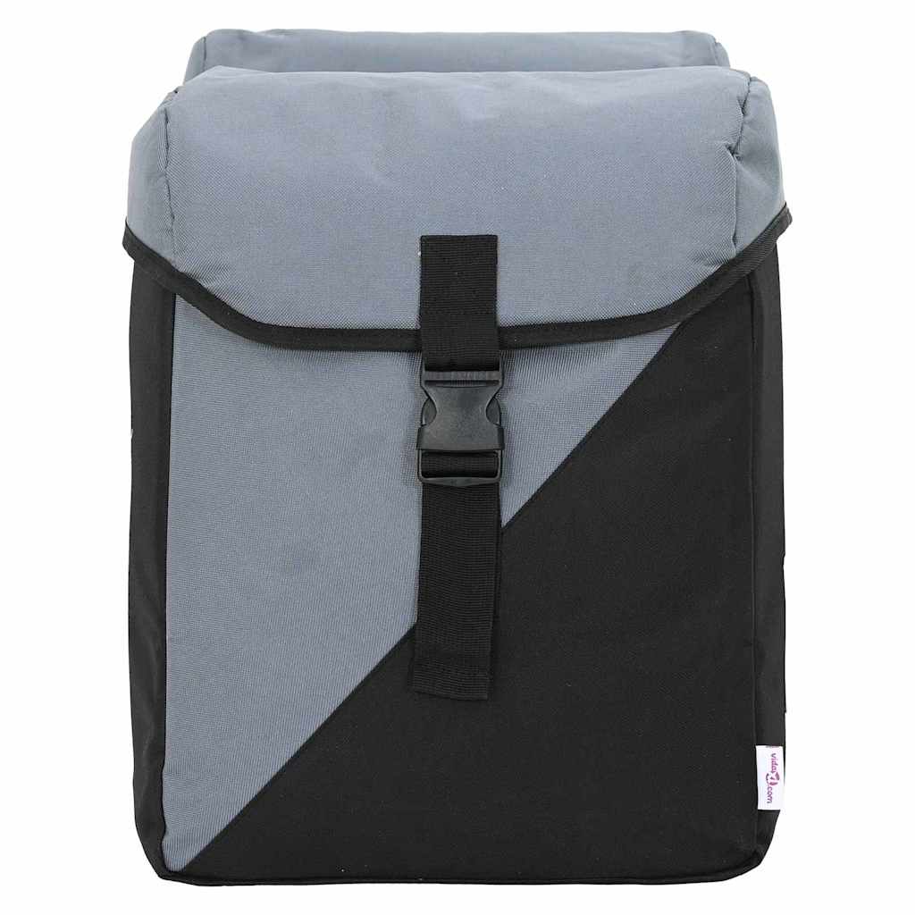 vidaXL Torba rowerowa Szary i czarny 31.5 x 15.5 x 40 cm Poliester