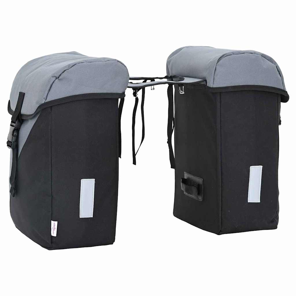 vidaXL Torba rowerowa Szary i czarny 31.5 x 15.5 x 40 cm Poliester