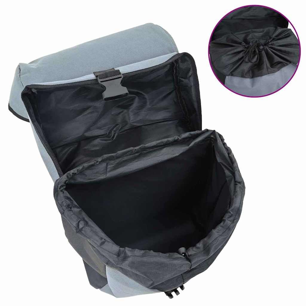 vidaXL Torba rowerowa Szary i czarny 31.5 x 15.5 x 40 cm Poliester