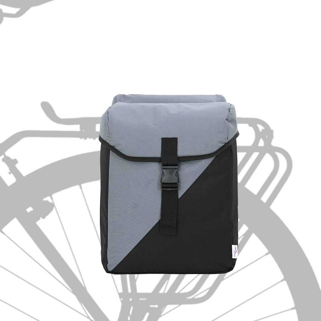 vidaXL Torba rowerowa Szary i czarny 31.5 x 15.5 x 40 cm Poliester