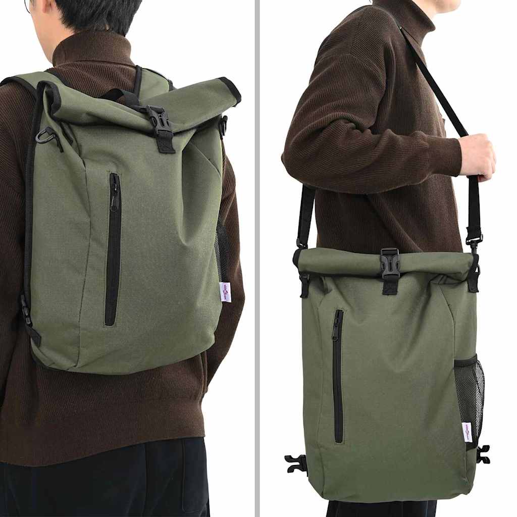 vidaXL Torba rowerowa Oliwkowy 31 x 13 x 58 cm Poliester