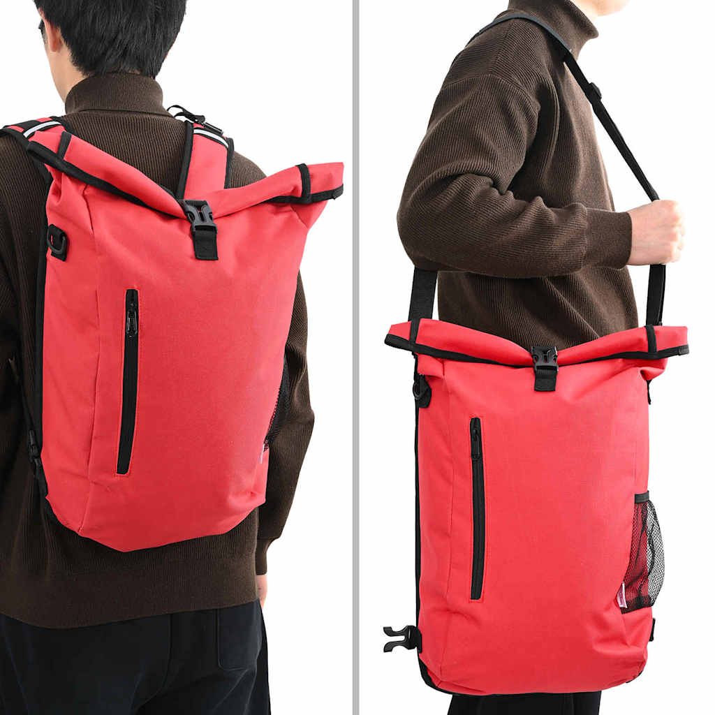 vidaXL Torba rowerowa Czerwony 31 x 13 x 58 cm Poliester