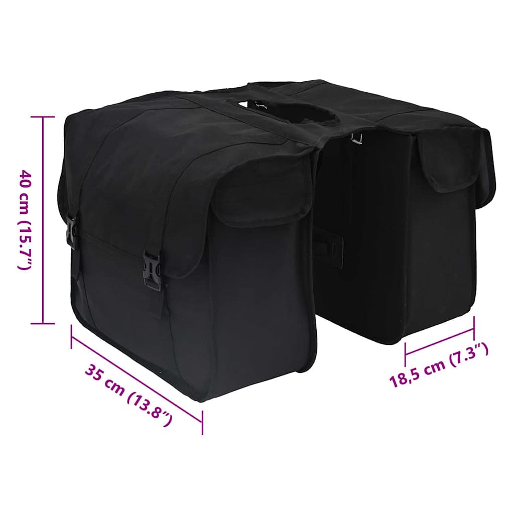 vidaXL Torba rowerowa Czarny 40 x 18.5 x 35 cm Poliester