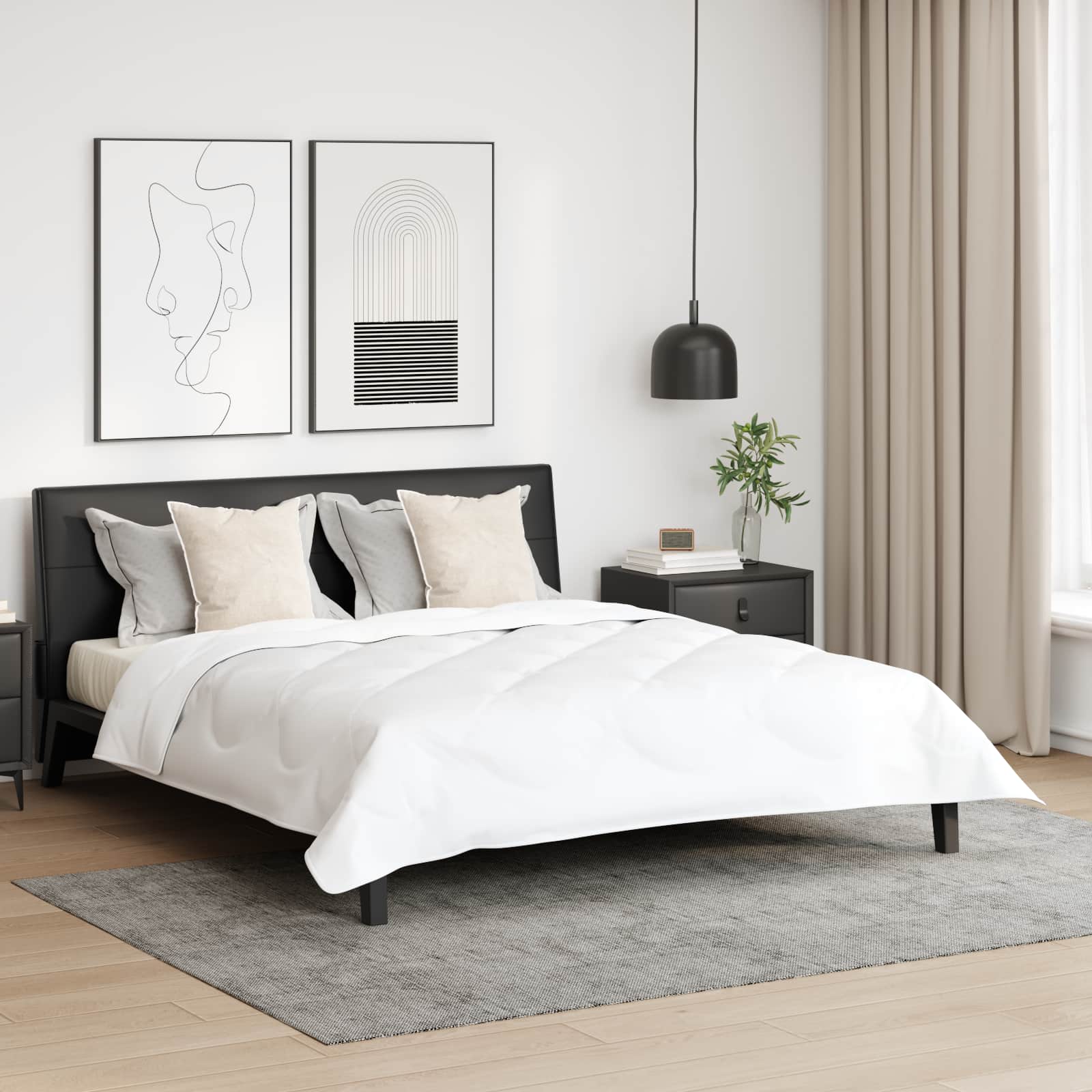 vidaXL Poduszka z poduszką 2 pcs Biały 50 x 50 cm bawełna