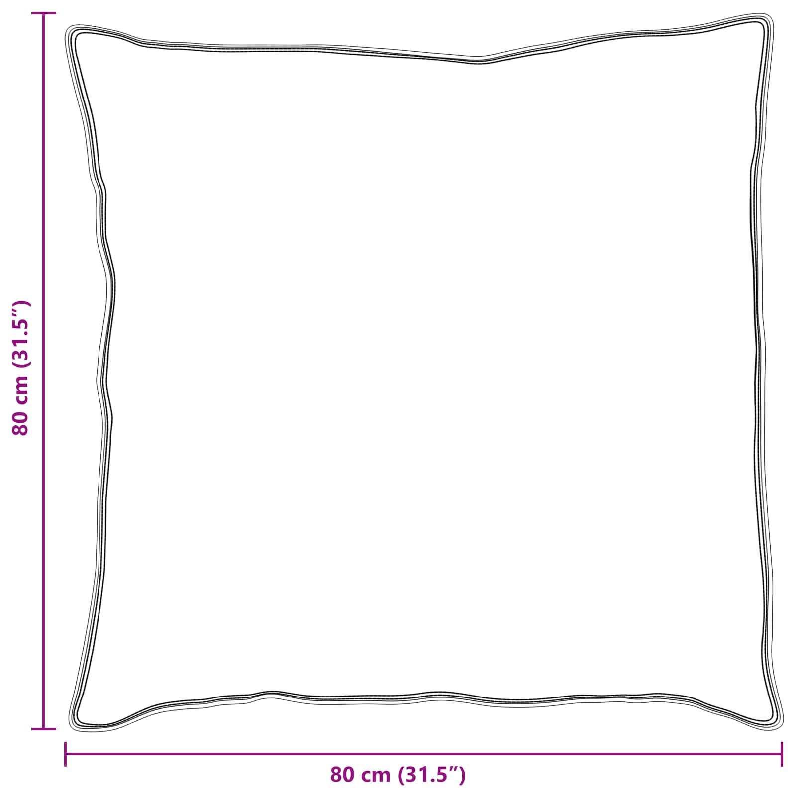 vidaXL Poduszka z poduszką 2 pcs Biały 80 x 80 cm bawełna