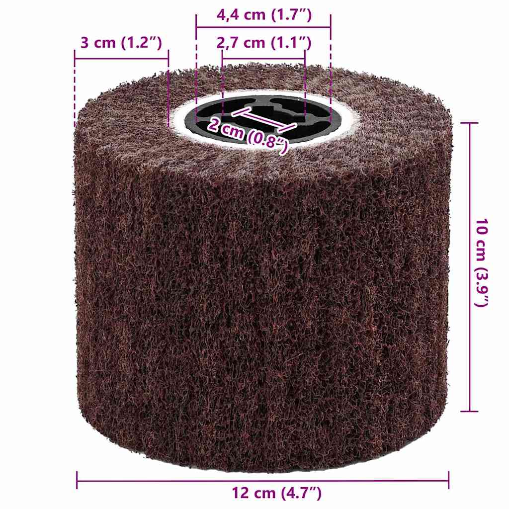 vidaXL Rolle do Szlifowania 3 pcs Brązowy 12 x 12 x 10 cm