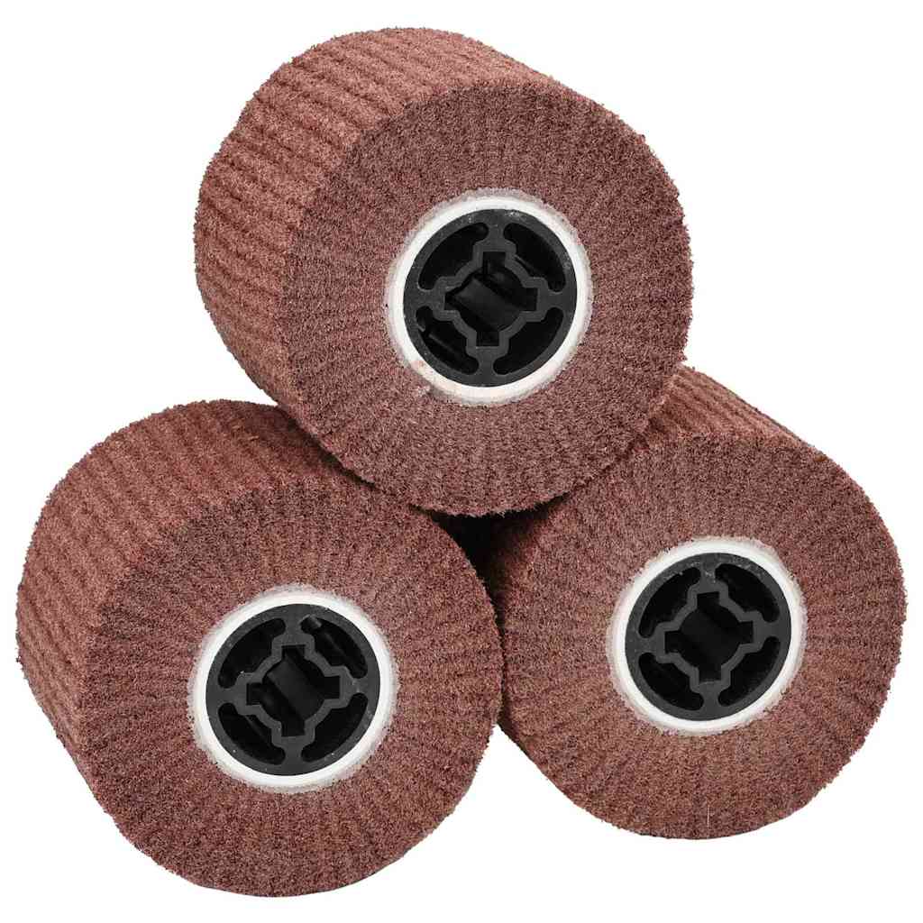 vidaXL Rolle do Szlifowania 3 pcs Brązowy 12 x 12 x 10 cm