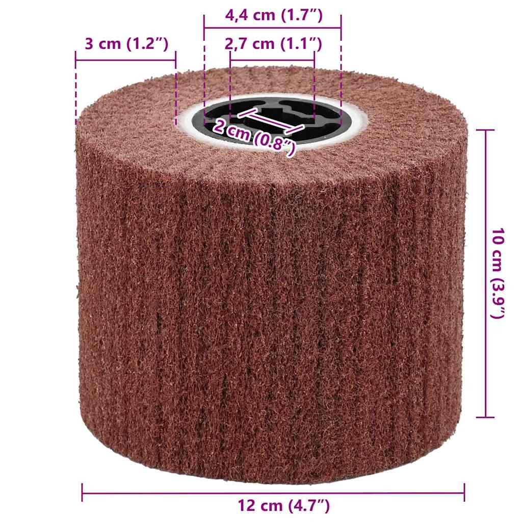 vidaXL Rolle do Szlifowania 3 pcs Brązowy 12 x 12 x 10 cm