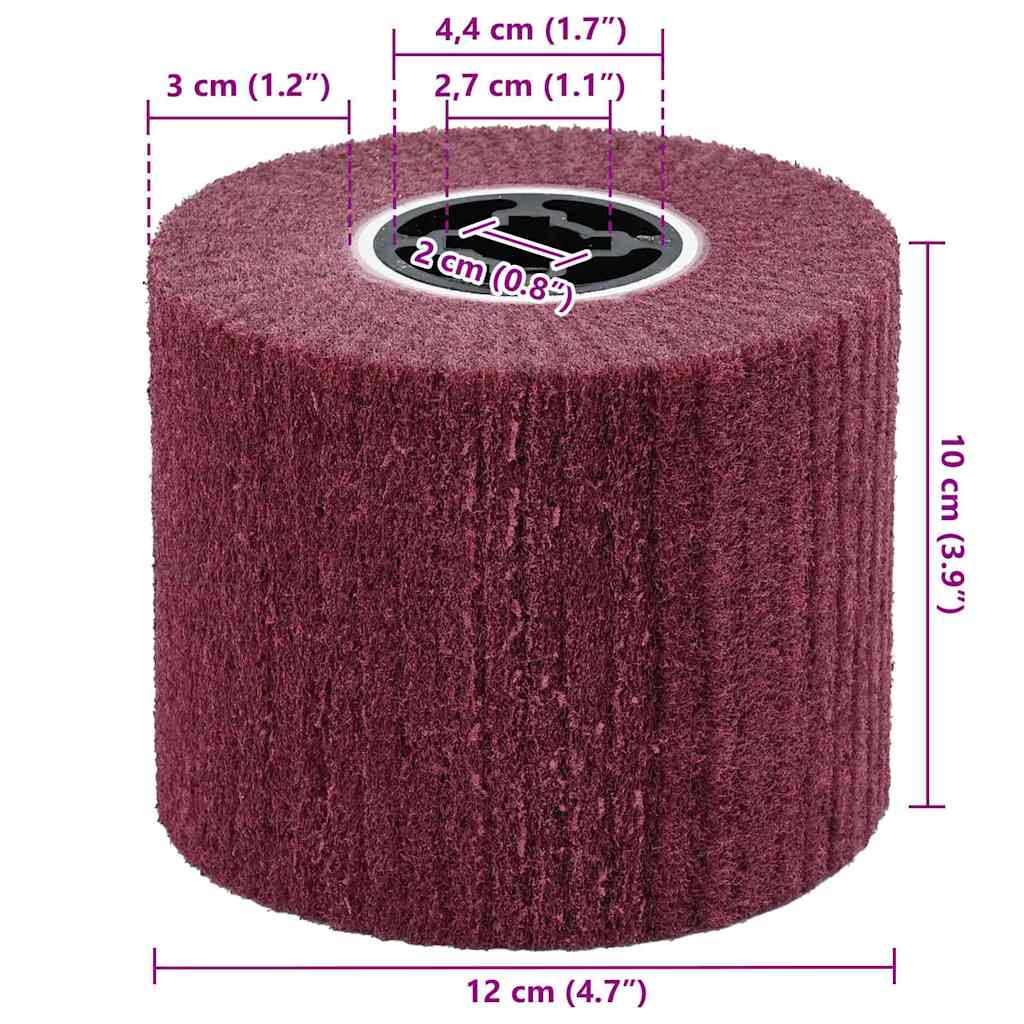 vidaXL Rolle do Szlifowania 3 pcs Czerwony 12 x 12 x 10 cm