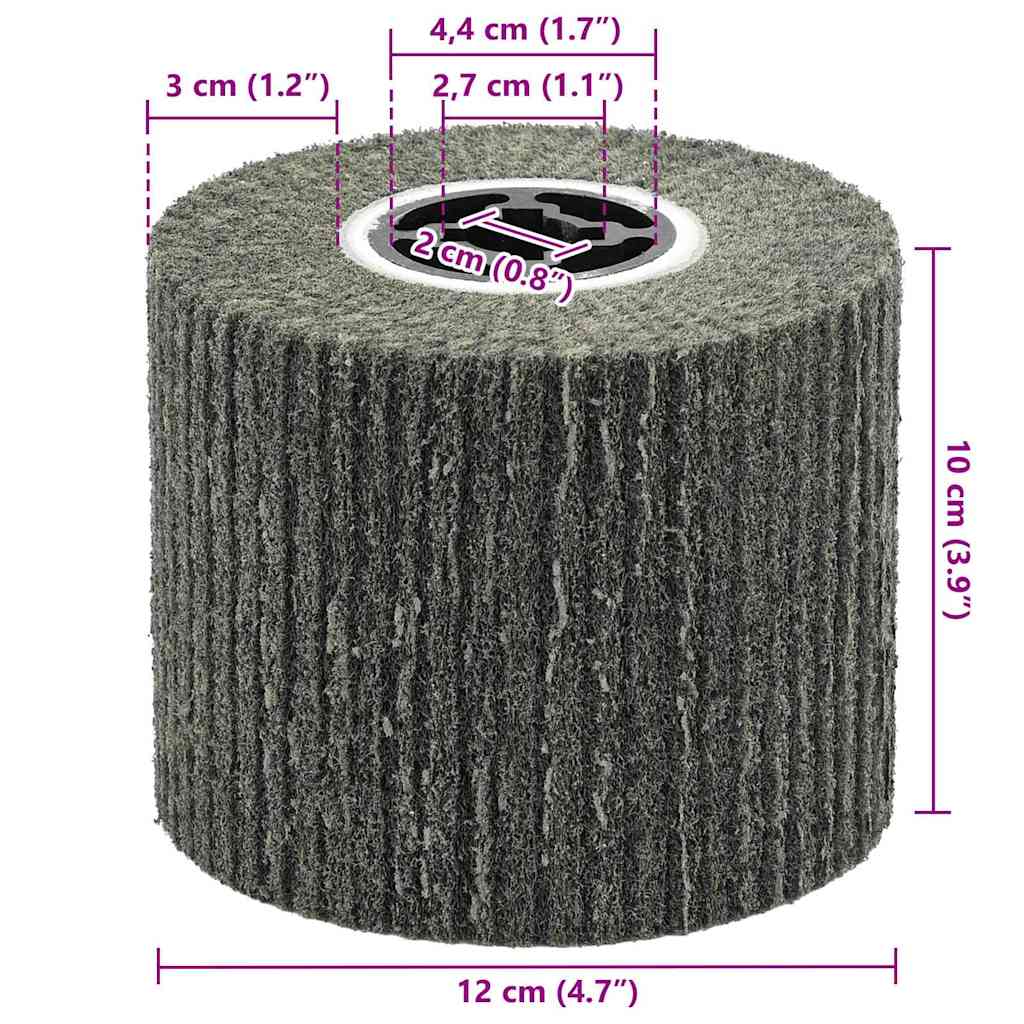 vidaXL Rolle do Szlifowania 3 pcs Czarny 12 x 12 x 10 cm