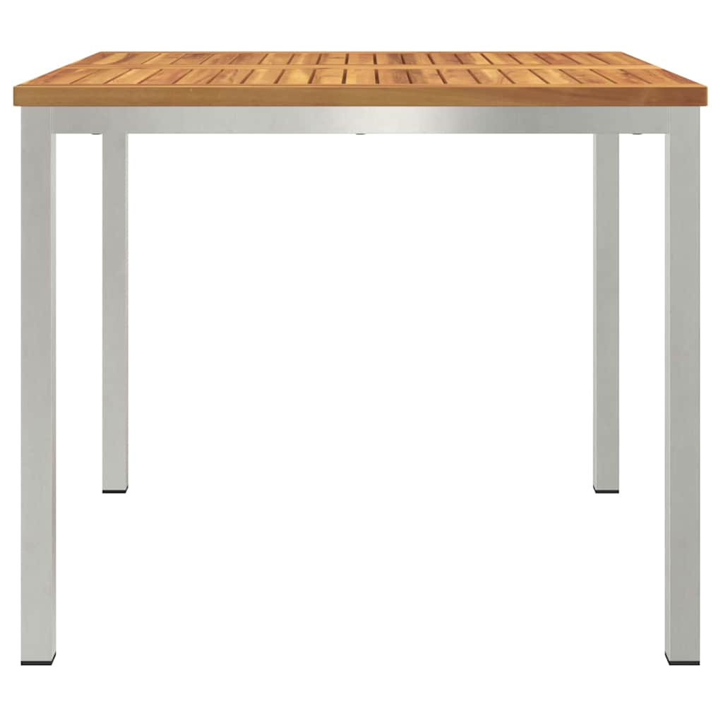 vidaXL Stół jadalny 90x90x75 cm Drewno akacjowe i stal nierdzewna