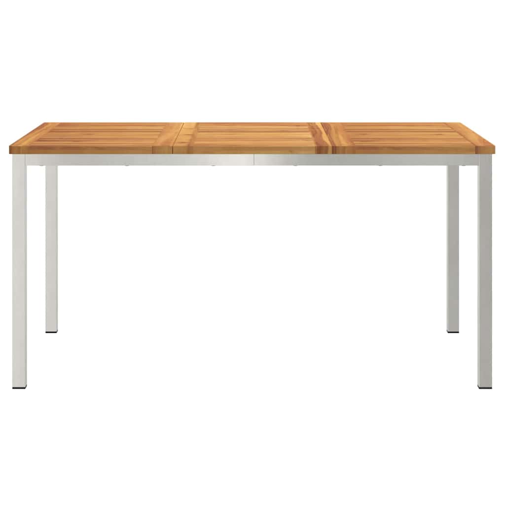 vidaXL Stół jadalny 150x90x75 cm Drewno akacjowe i stal nierdzewna