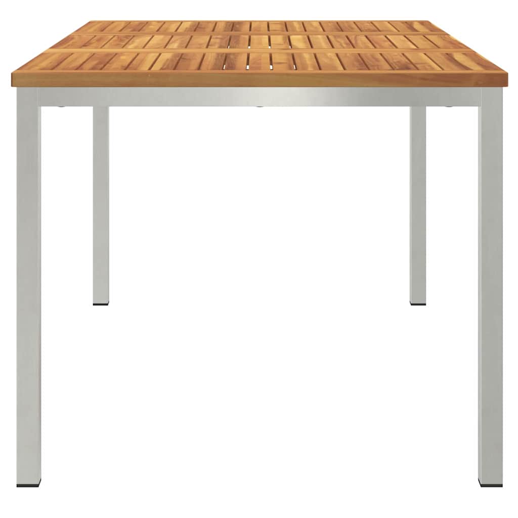 vidaXL Stół jadalny 150x90x75 cm Drewno akacjowe i stal nierdzewna