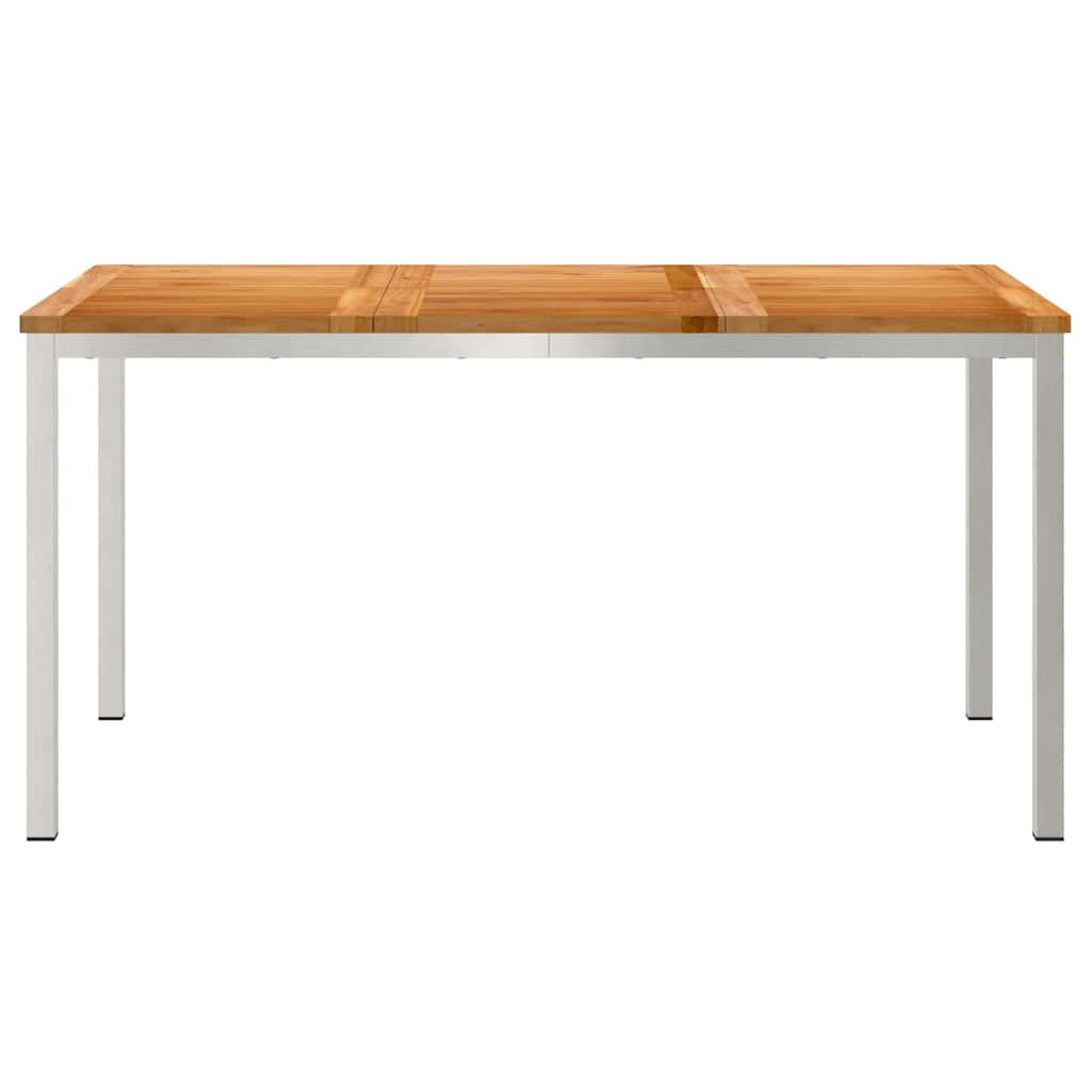 vidaXL Stół jadalny 150x90x75 cm Drewno Teakowe i Stal Nierdzewna