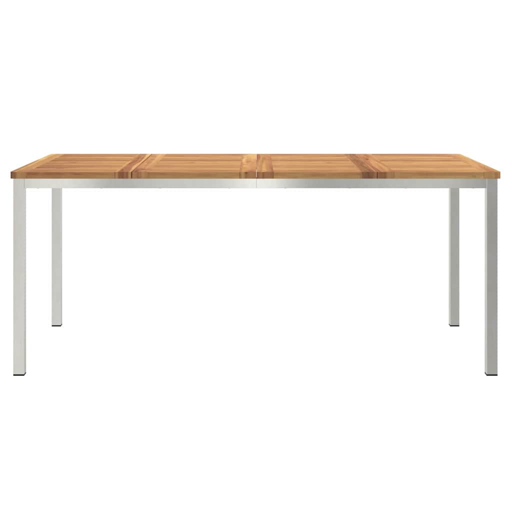 vidaXL Stół jadalny 180x90x75 cm Drewno akacjowe i stal nierdzewna