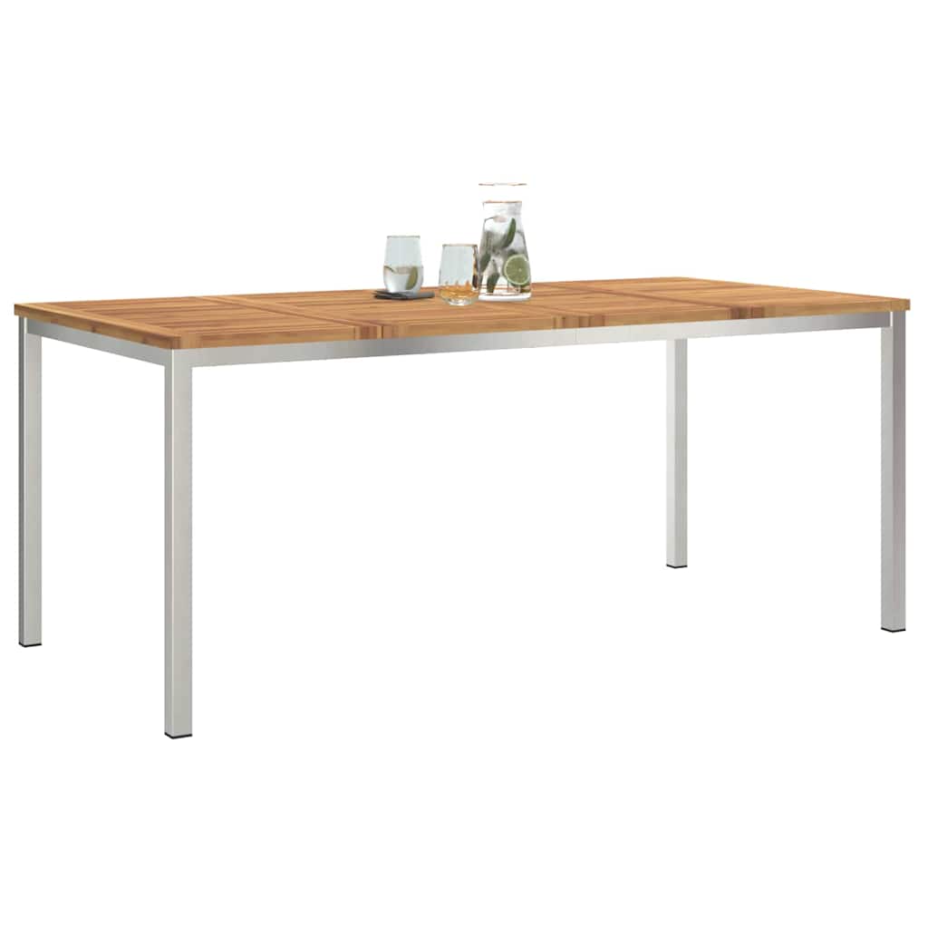 vidaXL Stół jadalny 180x90x75 cm Drewno akacjowe i stal nierdzewna