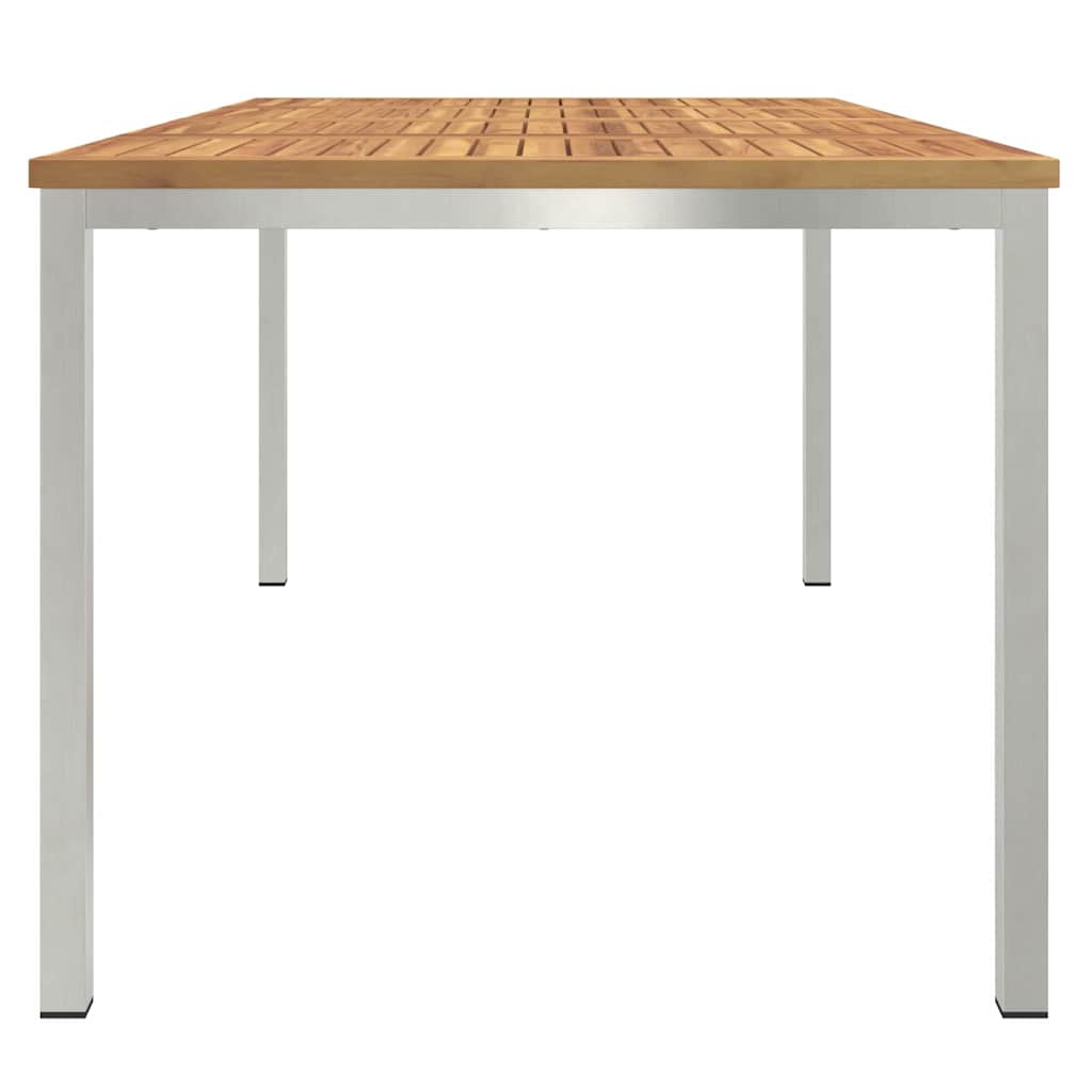 vidaXL Stół jadalny 180x90x75 cm Drewno akacjowe i stal nierdzewna