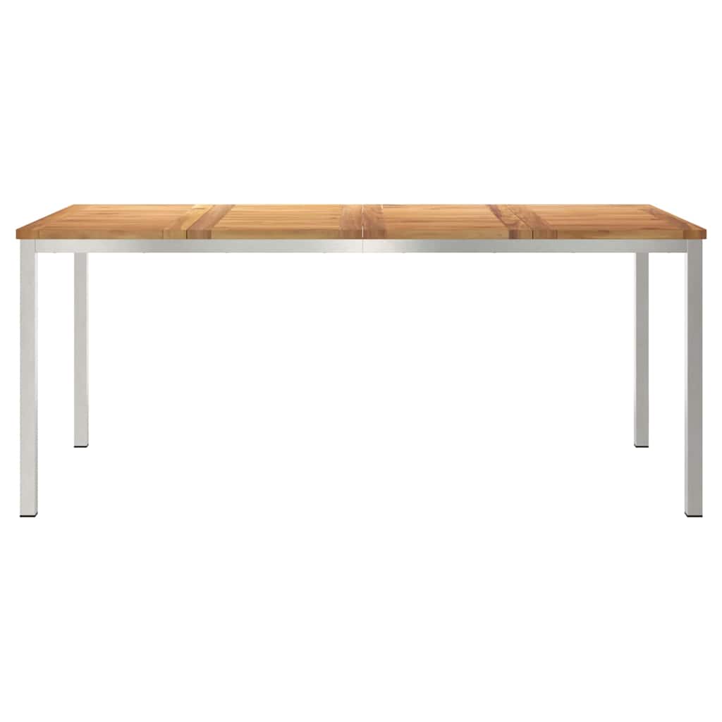 vidaXL Stół jadalny 180x90x75 cm Drewno Teakowe i Stal Nierdzewna