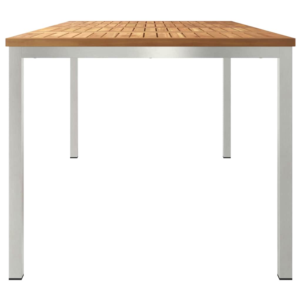 vidaXL Stół jadalny 180x90x75 cm Drewno Teakowe i Stal Nierdzewna