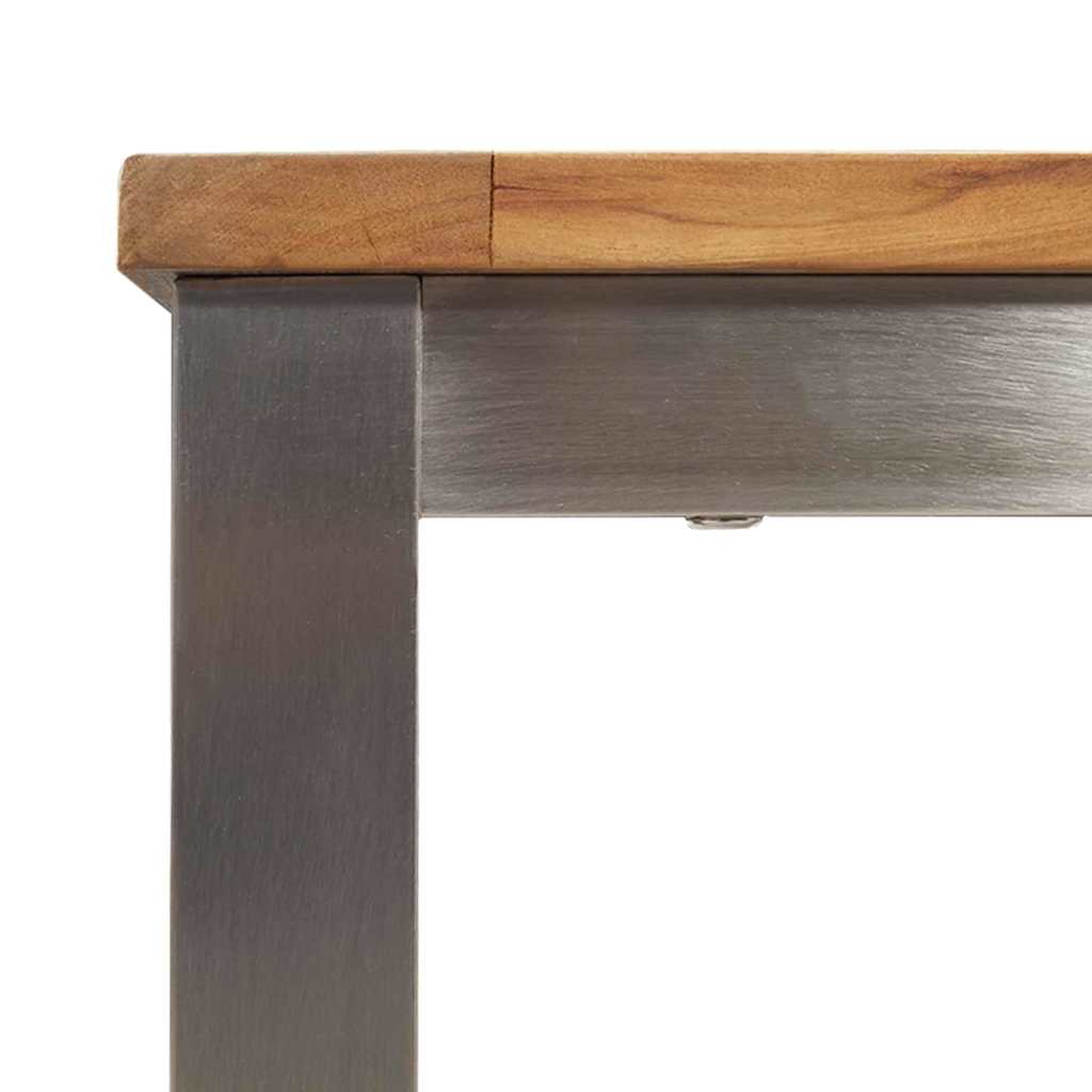 vidaXL Stół jadalny 200x90x75 cm Drewno akacjowe i stal nierdzewna