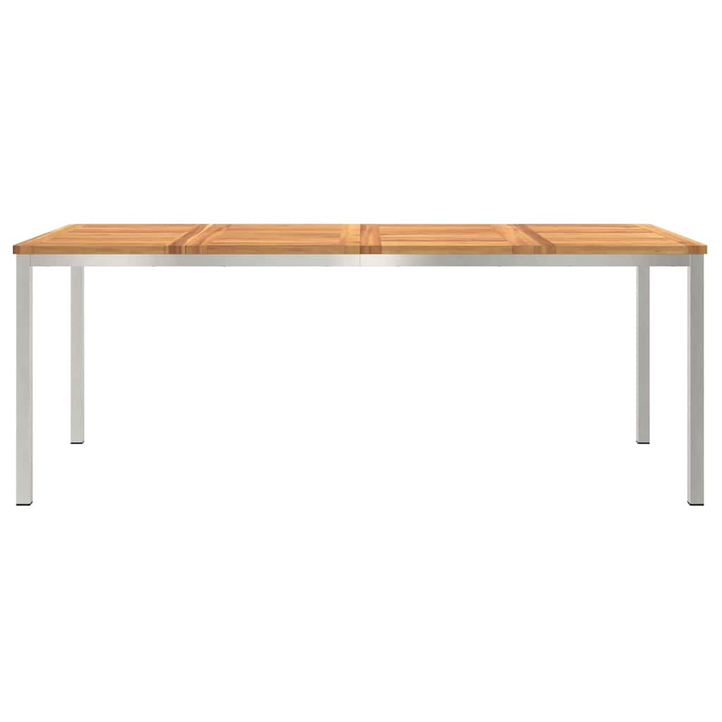 vidaXL Stół jadalny 200x90x75 cm Drewno akacjowe i stal nierdzewna