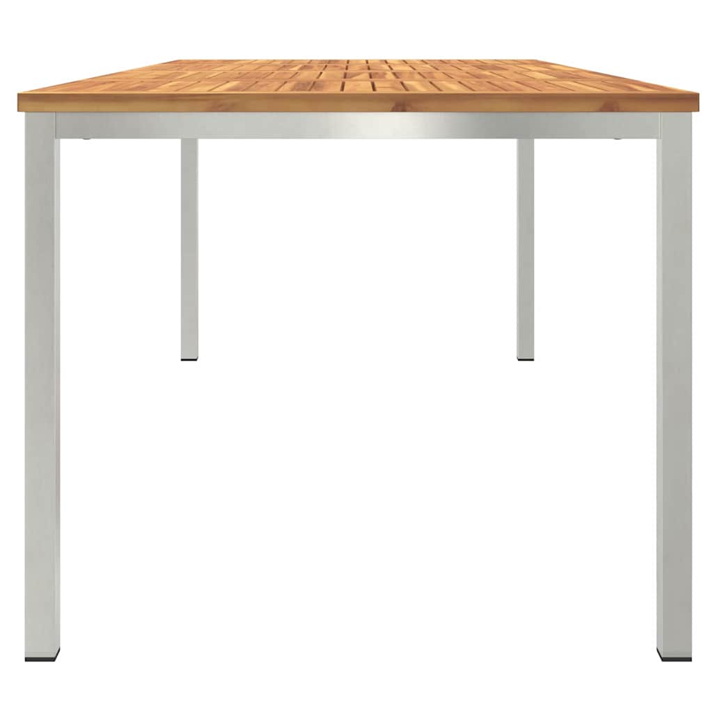 vidaXL Stół jadalny 200x90x75 cm Drewno akacjowe i stal nierdzewna