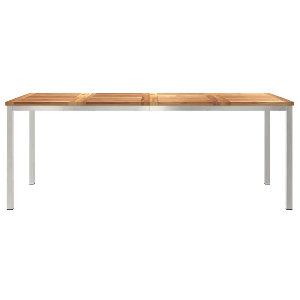 vidaXL Stół jadalny 200x90x75 cm Drewno Teakowe i Stal Nierdzewna