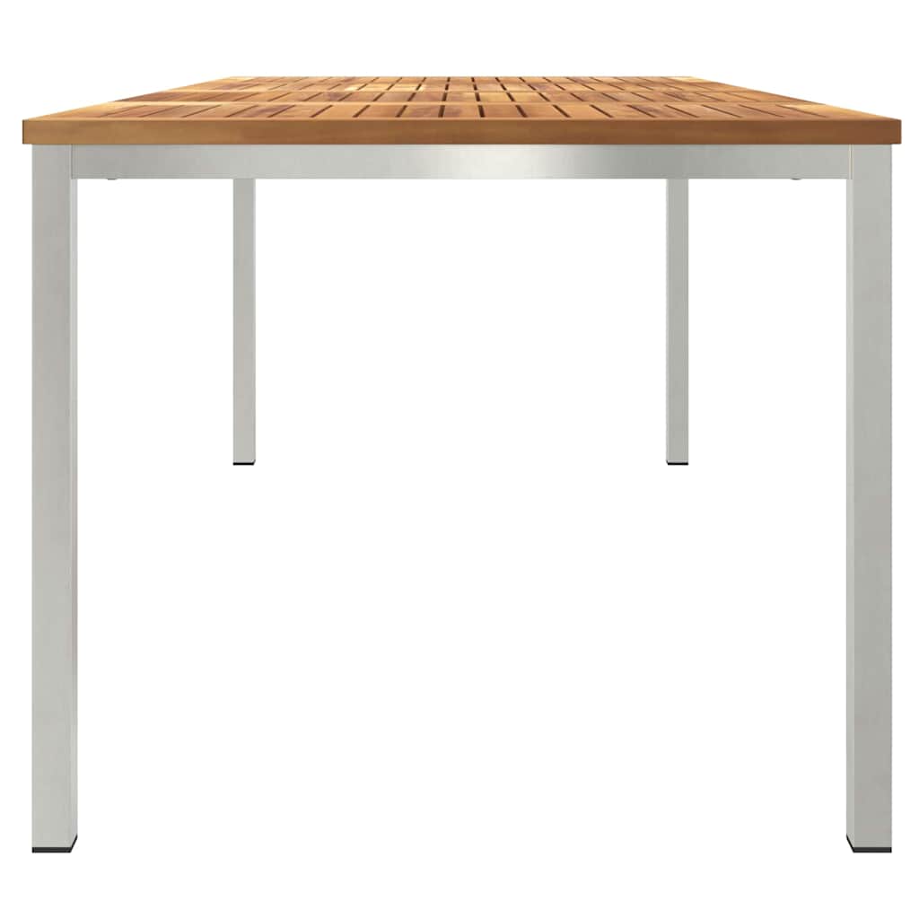 vidaXL Stół jadalny 200x90x75 cm Drewno Teakowe i Stal Nierdzewna