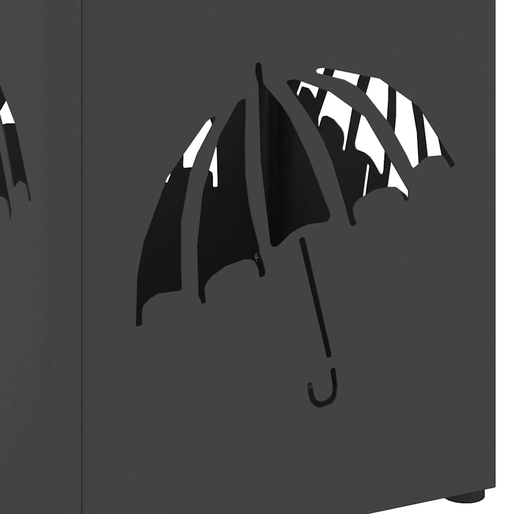vidaXL Stojak na Parasol Deszczowy Czarny 15,5 x 15,5 x 49 cm Stal
