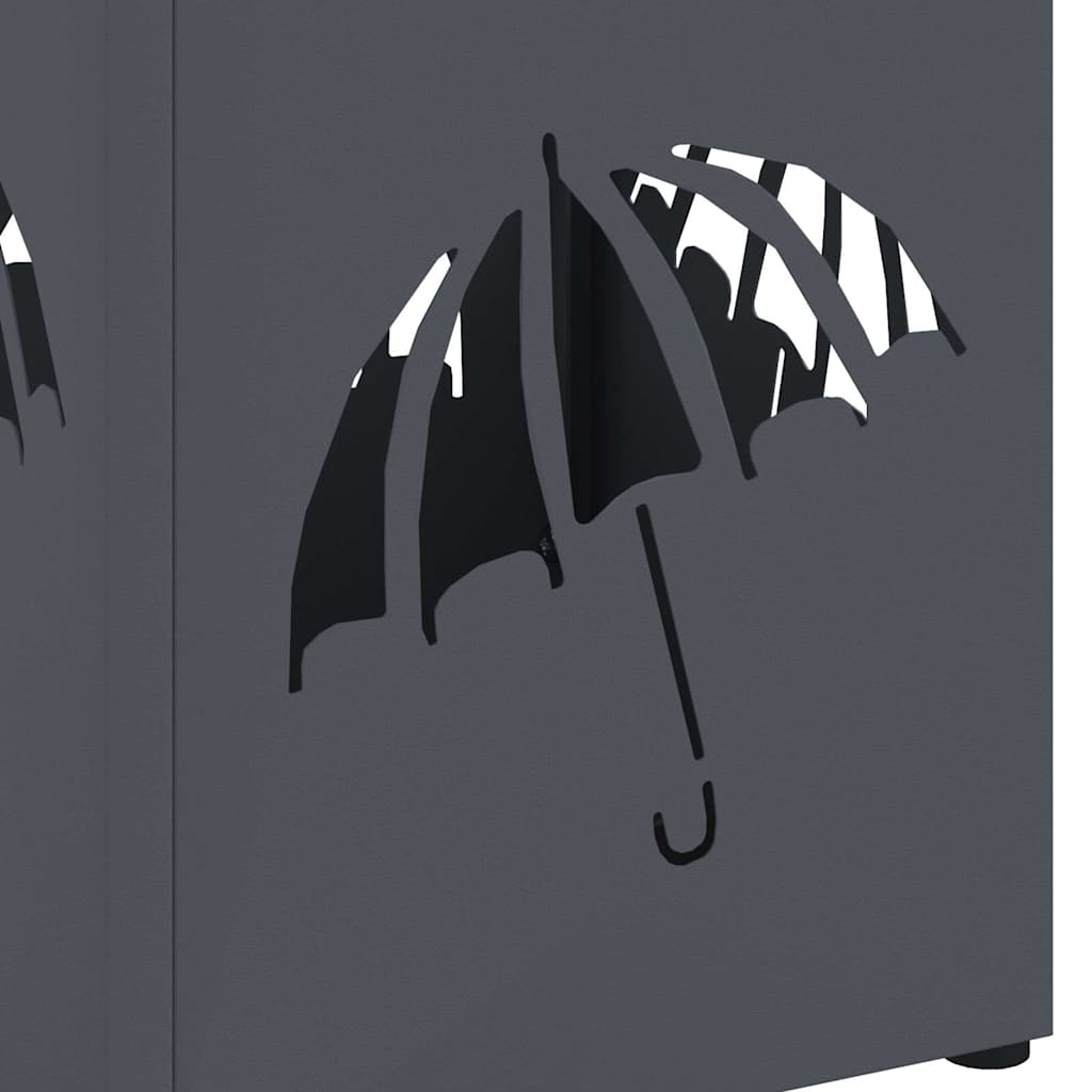 vidaXL Stojak na Parasol Deszczowy antracytowy 15,5 x 15,5 x 49 cm