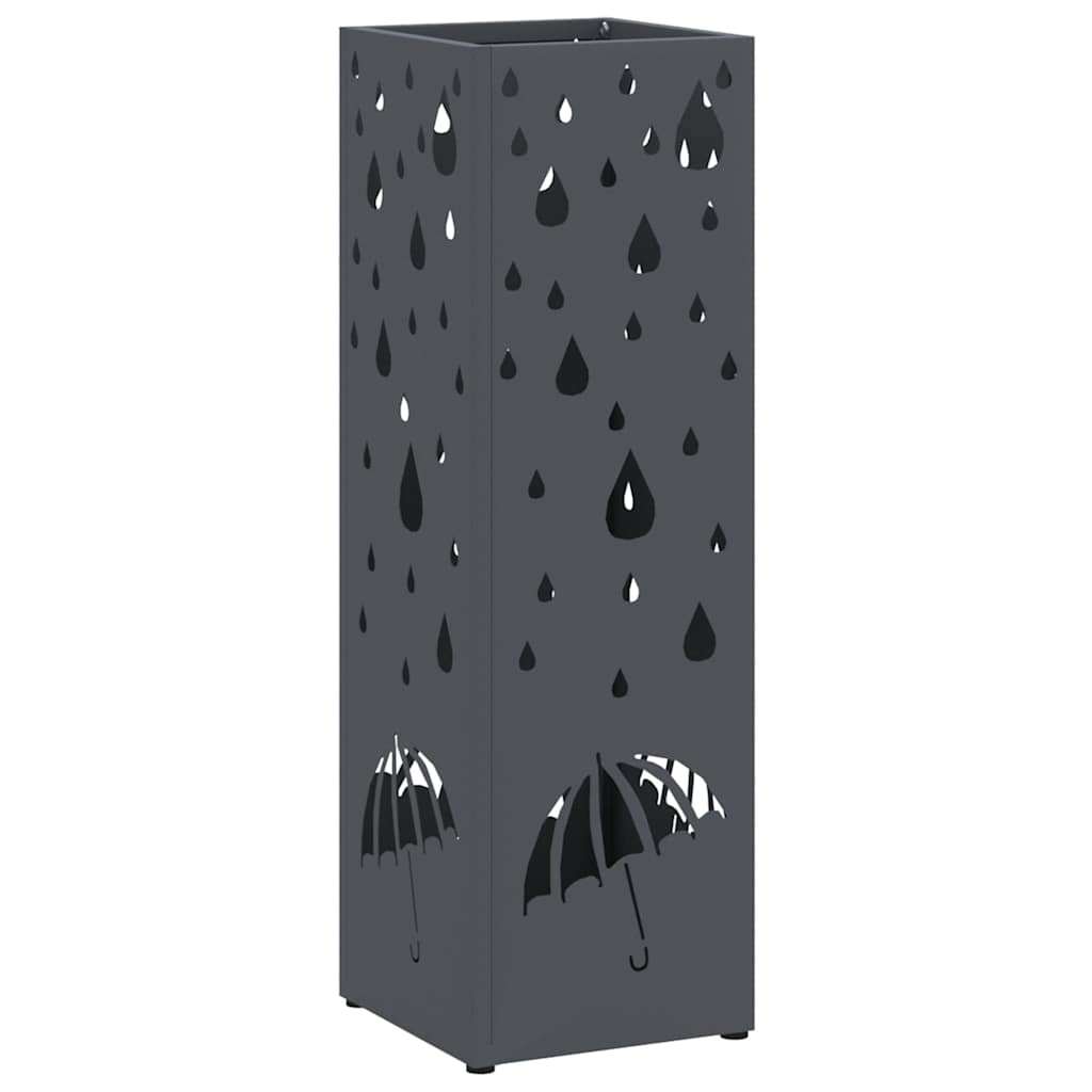 vidaXL Stojak na Parasol Deszczowy antracytowy 15,5 x 15,5 x 49 cm