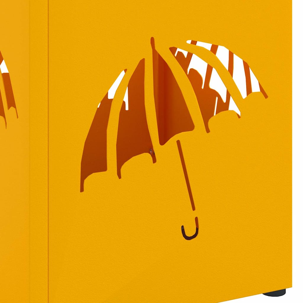 vidaXL Stojak na Parasol Deszczowy Musztardowy 15,5 x 15,5 x 49 cm