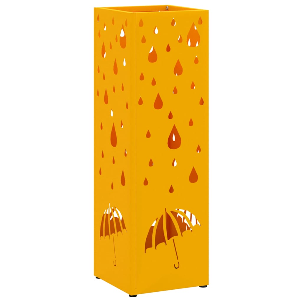 vidaXL Stojak na Parasol Deszczowy Musztardowy 15,5 x 15,5 x 49 cm