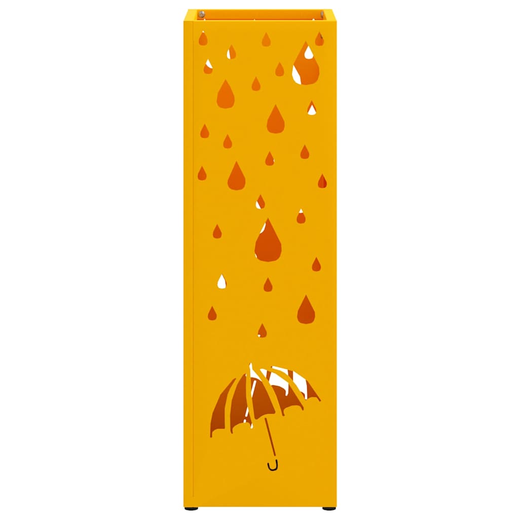 vidaXL Stojak na Parasol Deszczowy Musztardowy 15,5 x 15,5 x 49 cm