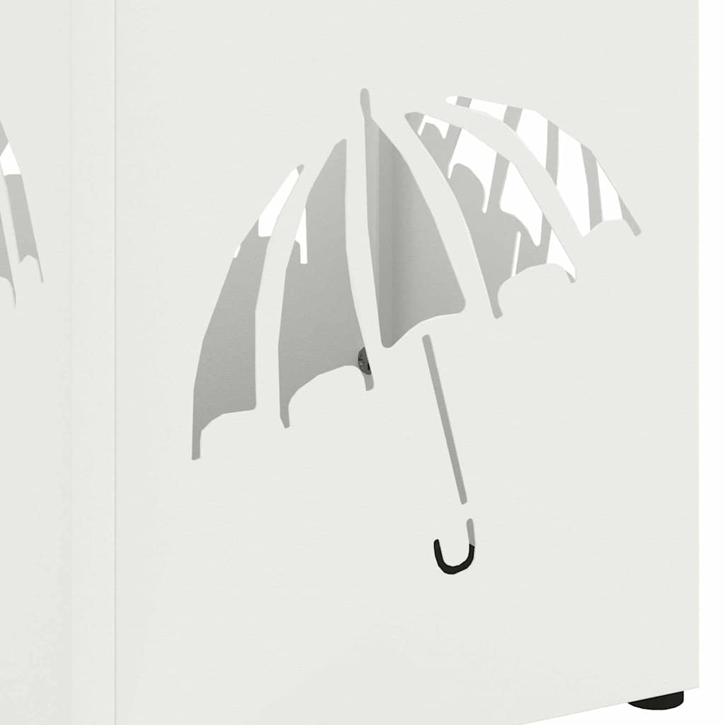 vidaXL Stojak na Parasol Deszczowy Biały 15,5 x 15,5 x 49 cm Stal