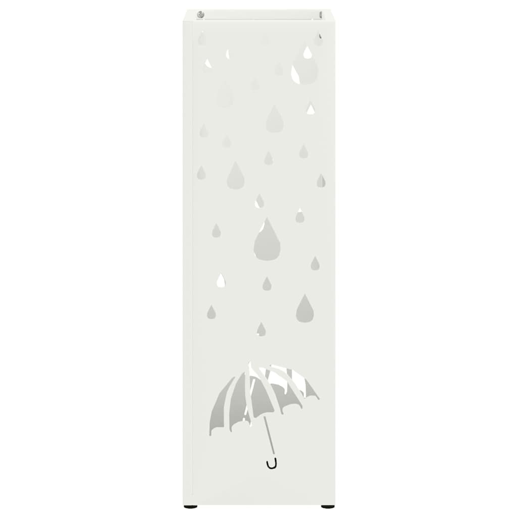 vidaXL Stojak na Parasol Deszczowy Biały 15,5 x 15,5 x 49 cm Stal