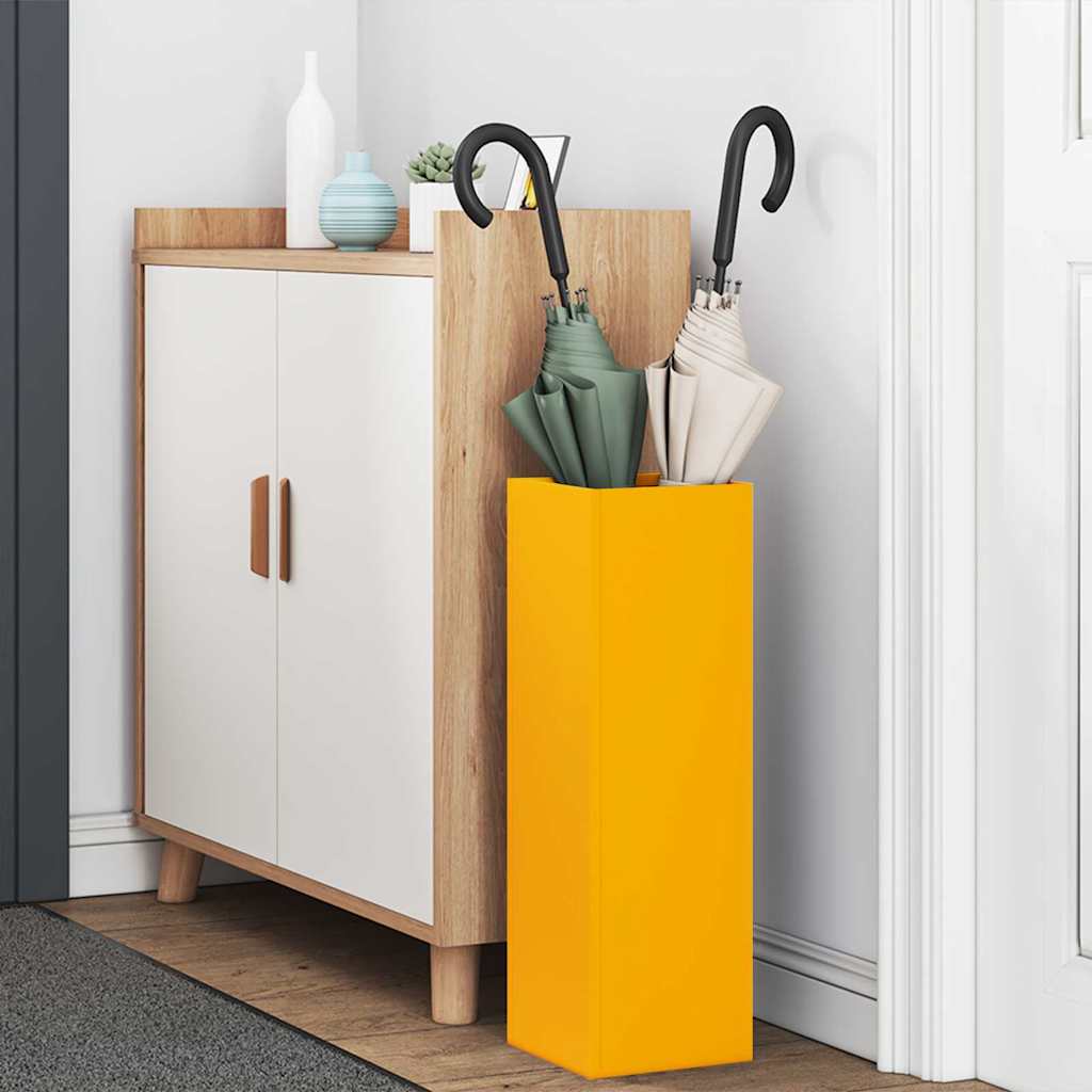 vidaXL Stojak na Parasol Deszczowy Musztardowy 15,5 x 15,5 x 49 cm