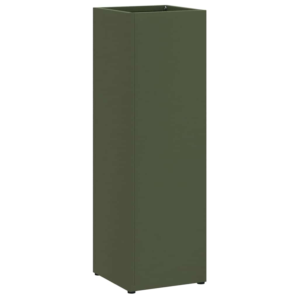vidaXL Stojak na Parasol Deszczowy Oliwkowy 15,5 x 15,5 x 49 cm Stal