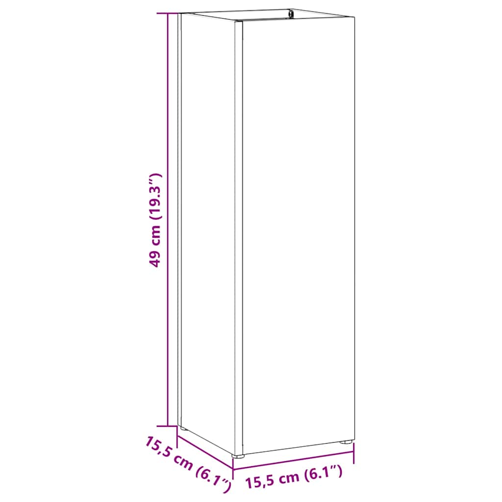 vidaXL Stojak na Parasol Deszczowy Oliwkowy 15,5 x 15,5 x 49 cm Stal