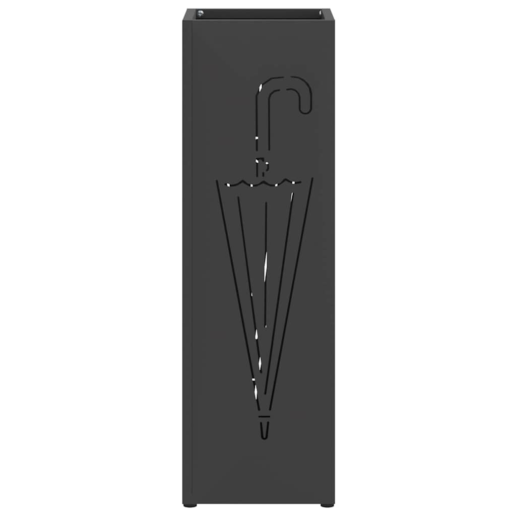 vidaXL Stojak na Parasol Deszczowy Czarny 15,5 x 15,5 x 49 cm Stal