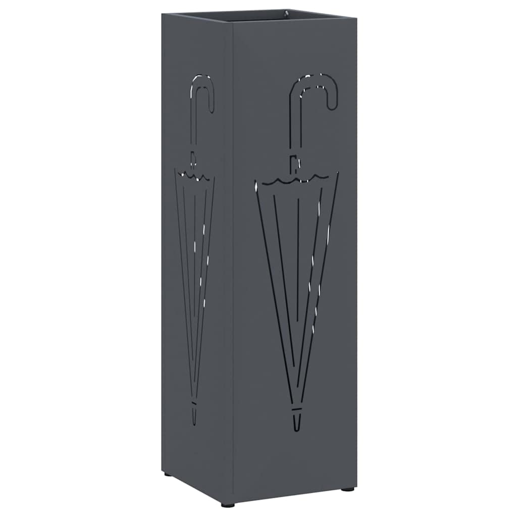 vidaXL Stojak na Parasol Deszczowy antracytowy 15,5 x 15,5 x 49 cm